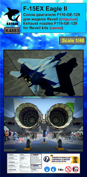 F-15EX Eagle II Exhaust Nozzles engine F-110-GE-129 (opened) for Revell - Katran K4883 skala 1/48