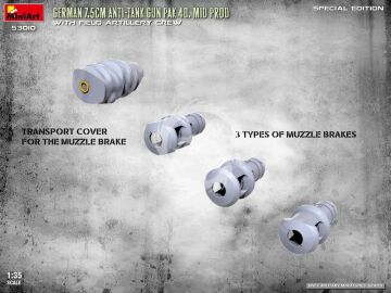  German 7.5cm Anti-Tank Gun PaK 40. Mid Prod w/ Artillery Crew. Special Edition - MiniArt 53010 skala 1/35 