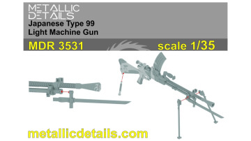 Japanese WWII Type 99 Light Machine Gun – 3D Printed Set - Metallic Details MDR3531 skala 1/35