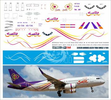 Airbus A320 Thai smile HS-TXK decal Pas-decals 1/144