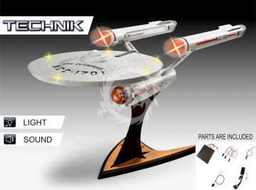 Dźwięk i światło Enterprise NCC-1701 Revell 00454 skala 1/600