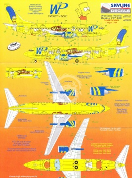 Kalkomania i blaszka do Boeing 737 Western Pacific Airlines 