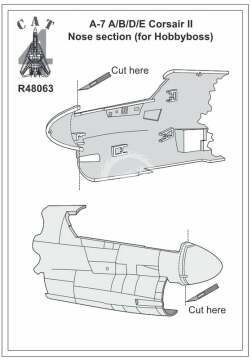 Zestaw A-7A/B/D/E Corsair II nose section (for Hobbyboss) Cat4 R48063 skala 1/48
