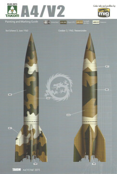 Model plastikowy V-2 WWII German Single Stage Ballistic Missile Takom 2075 skala 1/35