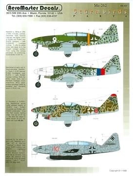 Me-262 Stürmbirds Part 4 AeroMaster 48-337 skala 1/48