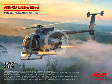 NA ZAMÓWIENIE  AH-6J Little Bird, US Special Forces Attack Helicopter - ICM 48370 skala 1/48
