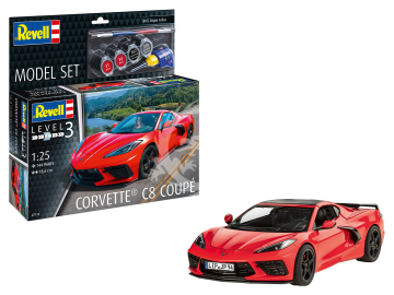 Corvette C8 Coupé + farby i klej - Revell 67714 skala 1/24