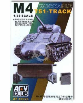 Workable M4 T51-Track (for M4 Sherman, M3 Lee, Sentinel) AFV Club  AF35026 skala 1/35