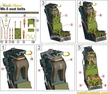 Mk-5 Seat belts - Metallic Details MDP32024 skala 1/32
