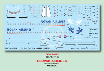 Fokker 100 - Slovak Airlines OE-LVG - decal BOA14413