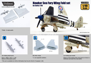 Zestaw dodatków Hawker Sea Fury Wing Fold set (for Airfix 1/48), Wolfpack WW48024 skala 1/48