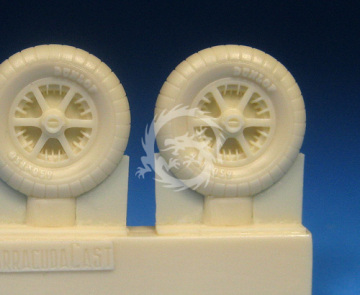 Zestaw Bf 109E/F Mainwheels with Ribbed Tires BarracudaCast BR48437 skala 1/48