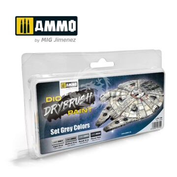 DRYBRUSH Set Grey Colors - AMMO of Mig Jimenez A.MIG 7300 
