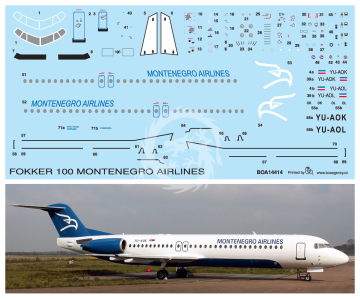 Fokker 100 - Montenegro Airlines - decal BOA14414