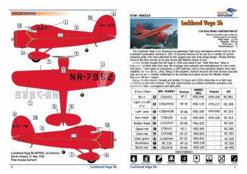 Model plastikowy Lockheed Vega 5b, Dora Wings DW48022 skala 1/48