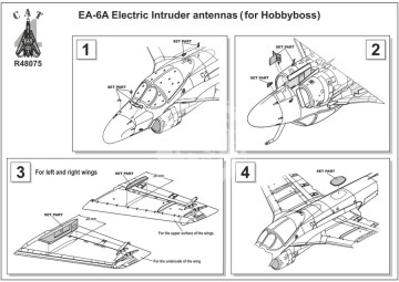 EA-6A Electric Intruder antennas ( for Hobbyboss ) CAT4 R48075 skala 1/48