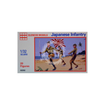 Figurki żołnierzy WWII Japanese Infantry (20 figurek) - Glencoe Models 2202 skala 1/32