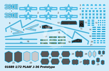 PLAAF J-36 - Trumpeter  01689 skala 1/72