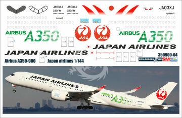 Airbus A350-900 Japan airlines JA03XJ decal Pas-decals 1/144