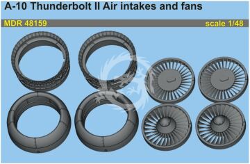  A-10 Thunderbolt II. Air intakes and fans-Hobby Boss MDR48159 skala 1/48
