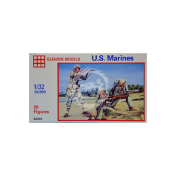 Figurki żołnierzy U.S. Marines (20 figurek) - Glencoe Models 2201 skala 1/32