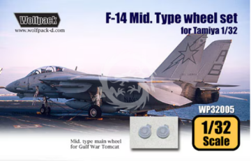 F-14 Tomcat Mid Type Wheel Set for Tamiya, Trumpeter - Wolfpack WP32005 skala 1/32