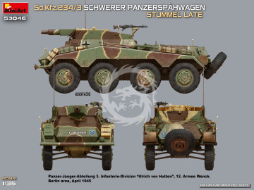 Sd.Kfz.234/3 Schwerer Panzerspähwagen Stummel Late - MiniArt 53046 skala 1/35