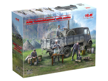 Kuchnia polowa z kucharzami z AHN 'Gulaschkanone' with cooks - ICM 35421 skala 1/35