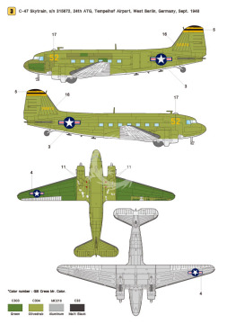 Zestaw kalkomanii C-47 Skytrain Part.2 - USAF C-47 Fleet to the Berlin Airlift, Wolfpack WD72007 skala 1/72