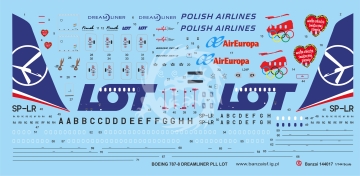 Boeing 787-8 Dreamliner  - 10 malowań na 1 kalkomanii - Banzai 144017