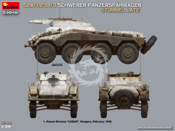 Sd.Kfz.234/3 Schwerer Panzerspähwagen Stummel Late - MiniArt 53046 skala 1/35
