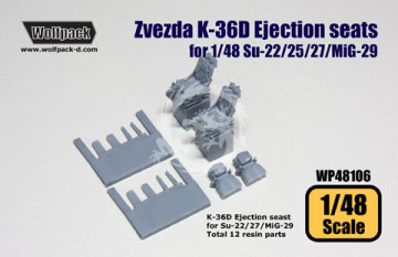 Zestaw dodatków K-36D Ejection seats for Su-17/22/25/27/MiG-29, Wolfpack WP48106 skala 1/48