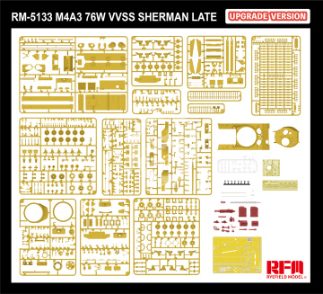 M4A3 Sherman 76W VVSS Late Upgrade Version -  Rye Field Model RFM5133 skala 1/35