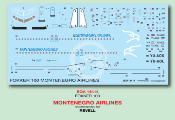 Fokker 100 - Montenegro Airlines - decal BOA14414