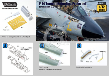 Zestaw dodatków F-14 Tomcat Refueling Probe set (for Academy 1/72), Wolfpack WP72091 skala 1/72