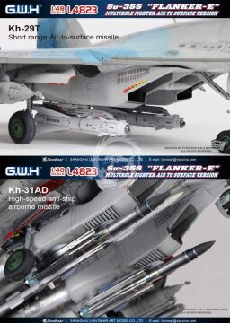 Su-35S Flanker-E Multirole Fighter Air to Surface Version Great Wall Hobby L4823 skala 1/48