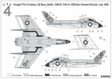 Kalkomania dla F7U-3 Cutlass Cat4 D48002 skala 1/48