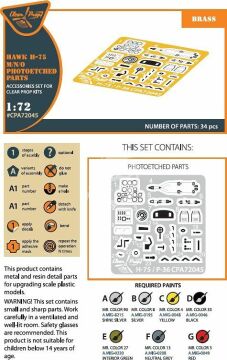 Zestaw elementów fototrawionych Hawk H-75 M/N/O PE parts Clear Prop! CPA72045 skala 1/72