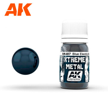 XTREME METAL - METALICZNY NIEBIESKI 30ML  AK 487 AK Interactive 