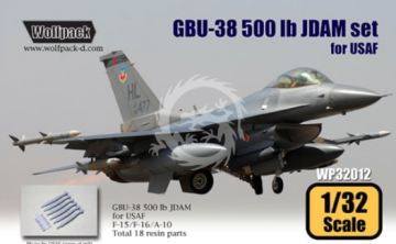 GBU-38 500 lb. JDAM set for USAF for F-15, F-16, A-10 - Wolfpack WP32012 skala 1/32