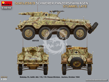 Sd.Kfz.234/3 Schwerer Panzerspähwagen Stummel Late - MiniArt 53046 skala 1/35