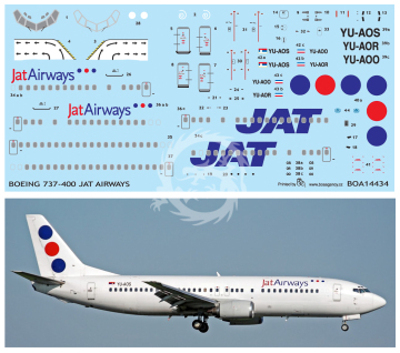 Boeing 737-400 - Jat Airways YU-AOS - decal BOA14434