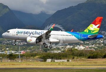 Airbus A320 NEO Air Seychelles S7-VEV - kalkomania Pas-Decals w skali 1/144
