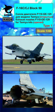 F-16C/CJ Block 50 Viper/Fighting Falcon, Exhaust Nozzles engine F-110-GE-129 1991 release (opened) for Tamiya Katran K4824 1/48