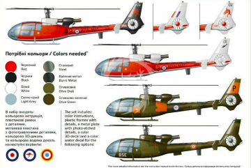 Model plastikowy Aérospatiale / Westland SA.341 / HT.2 Gazelle AMP 48020 skala 1/48