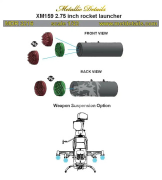 XM159 2.75 inch rocket launcher - Metallic Details MDR3216 skala 1/32