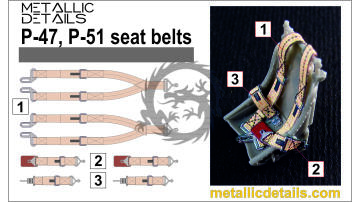 MDR48307 Metallic Details Fotele pilota P-47 Thunderbolt w skali 1/48