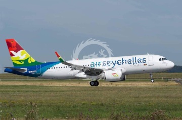 Airbus A320 NEO Air Seychelles S7-VEV - kalkomania Pas-Decals w skali 1/144