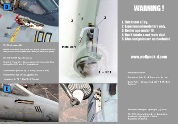 Zestaw dodatków F-14 Tomcat Refueling Probe set (for Academy 1/72), Wolfpack WP72091 skala 1/72