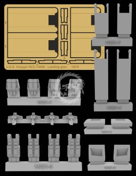 13221 U.S.S. Voyager NCC-74656 – Landing gear Green Strawberry for Star Trek scale 1/670